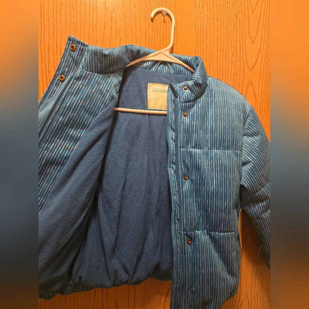 NEW Blue Kids Puffer Jacket S 7/8 - Picture 9 of 10